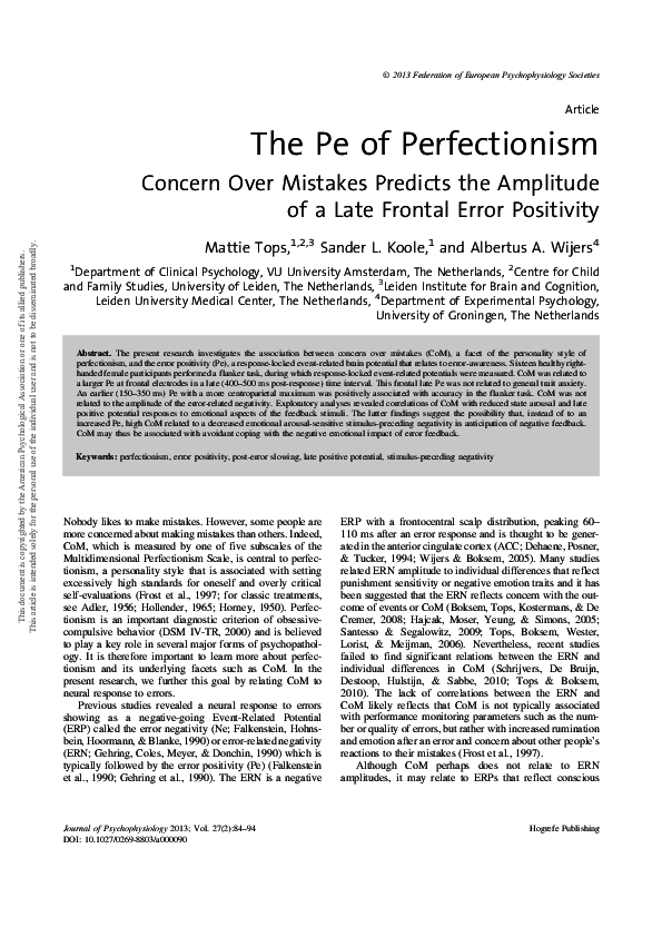 (PDF) The Pe of Perfectionism