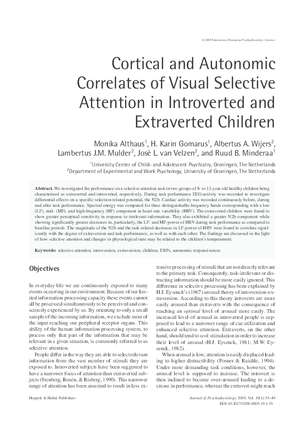 (PDF) Cortical and Autonomic Correlates of Visual Selective Attention ...