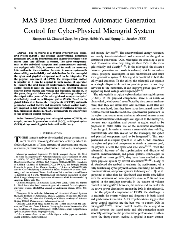 (PDF) MAS Based Distributed Automatic Generation Control for Cyber ...