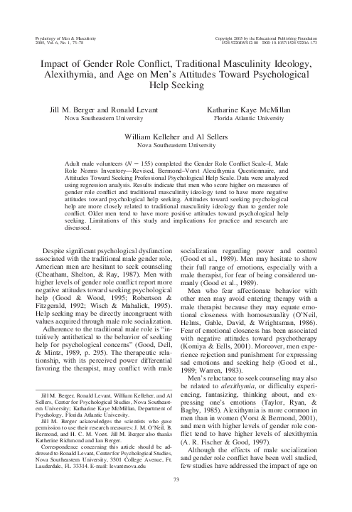 (PDF) Impact of Gender Role Conflict, Traditional Masculinity Ideology ...