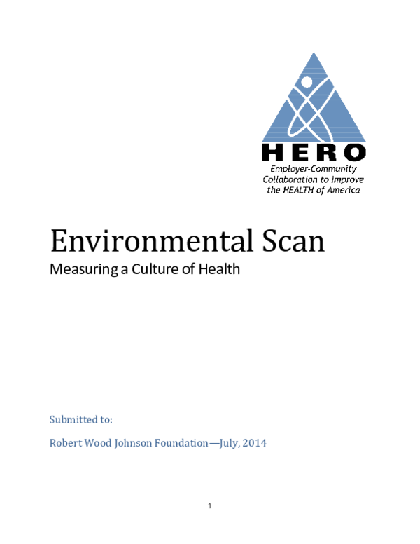 (PDF) Environmental Scan: Measuring a Culture of Health