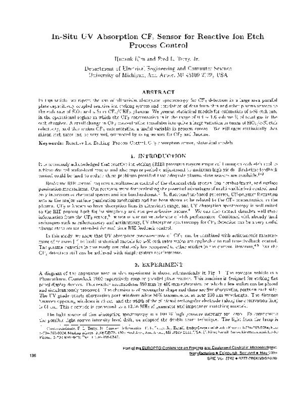(PDF) In-situ UV absorption CF2 sensor for reactive ion etch process ...