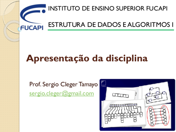 (PDF) Apresentação da disciplina ESTRUTURA DE DADOS E ALGORITMOS I
