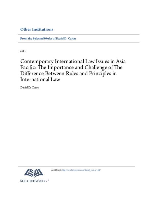 (PDF) Contemporary International Law Issues in Asia Pacific The