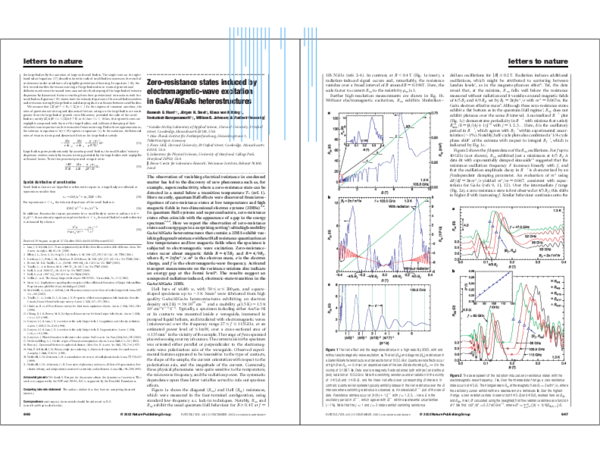 (PDF) Zero-resistance states induced by electromagnetic-wave excitation ...