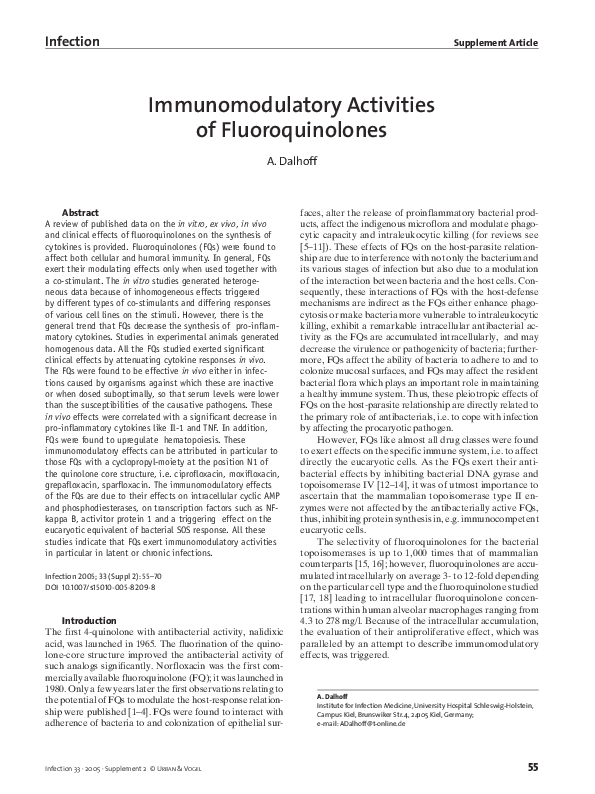(PDF) Immunomodulatory Activities of Fluoroquinolones