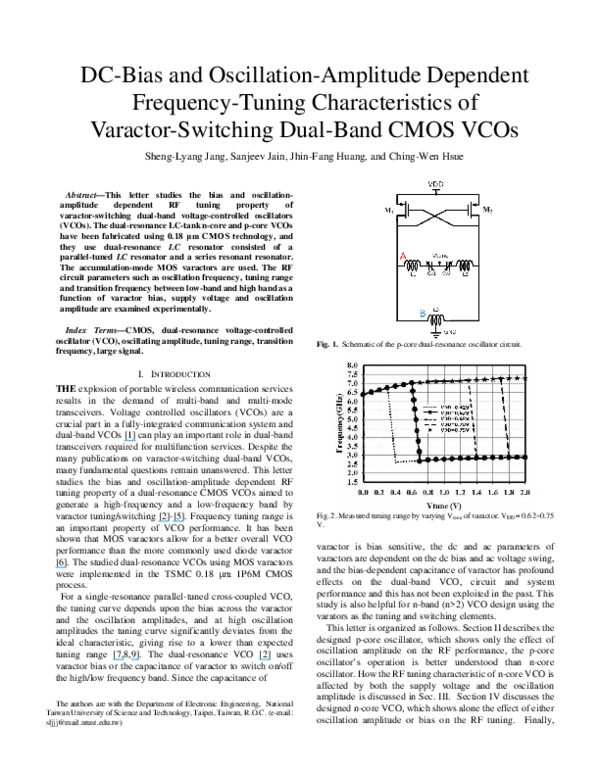 (PDF) DC-bias and oscillation-amplitude dependent frequency-tuning ...