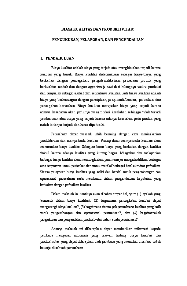 Doc Makalah Biaya Kualitas Edho Arkham Academia Edu