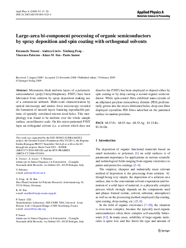 (PDF) Large-area bi-component processing of organic semiconductors by ...