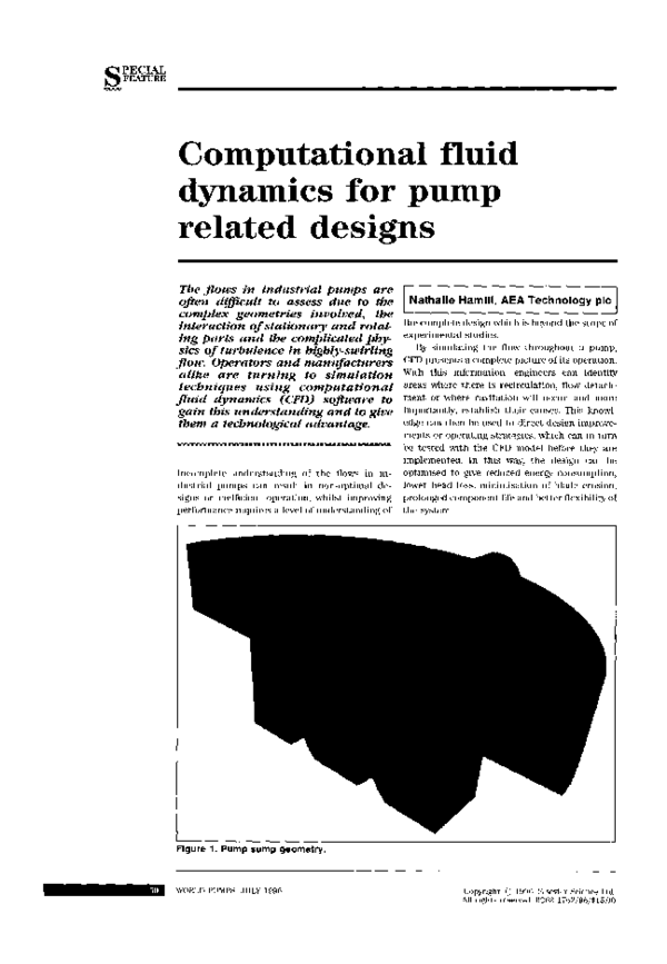 (PDF) Computational fluid dynamics for pump related designs