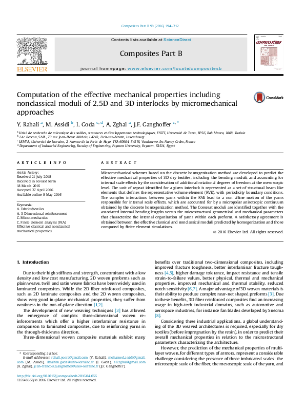 (PDF) Computation of the effective mechanical properties including ...