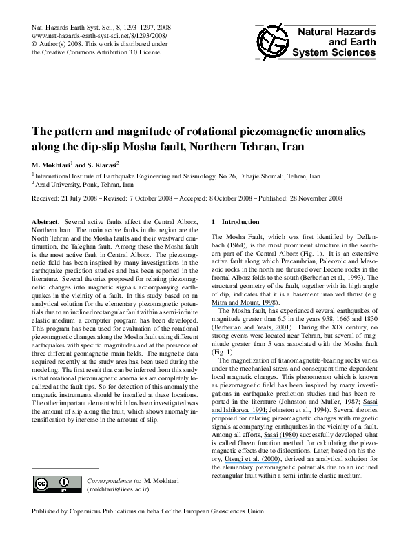 (PDF) The pattern and magnitude of rotational piezomagnetic anomalies ...