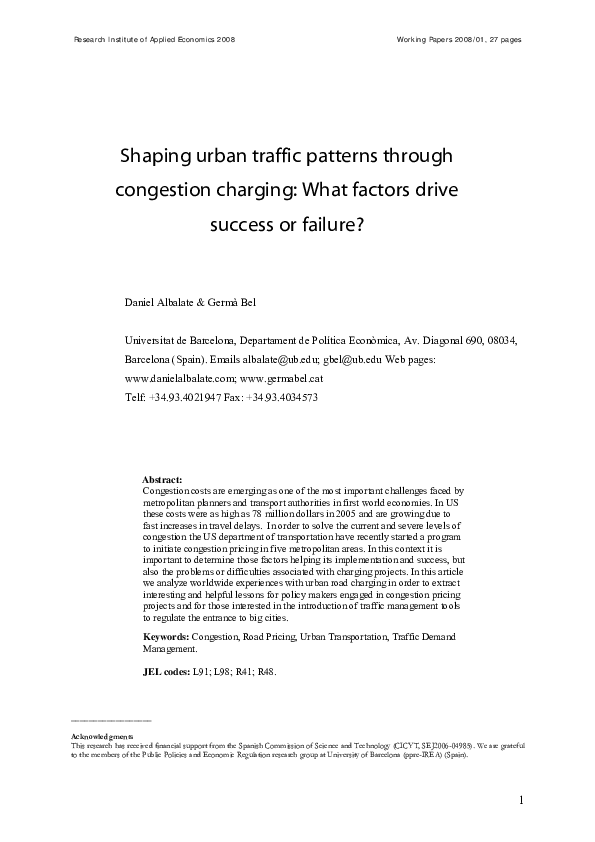 Congestion charging essay 08 picture