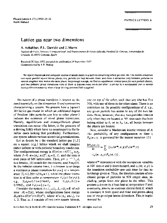 (PDF) Lattice gas near two dimensions