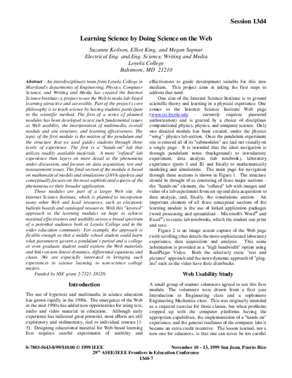 (PDF) Learning science by doing science on the Web