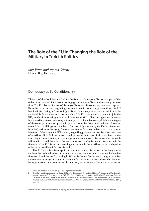 (PDF) The Role of the EU in Changing the Role of the Military in ...