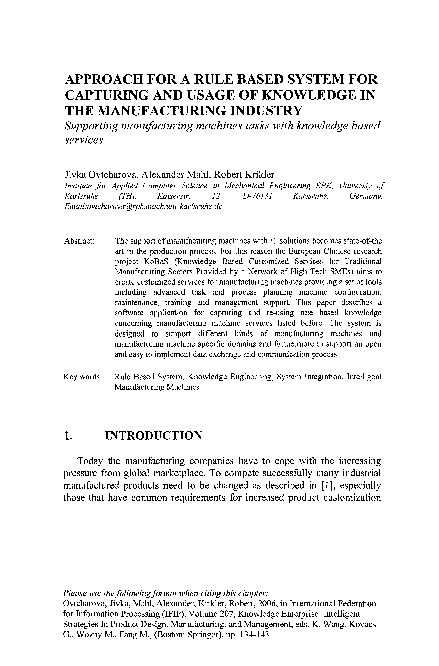 (PDF) Approach for a Rule Based System for Capturing and Usage of ...