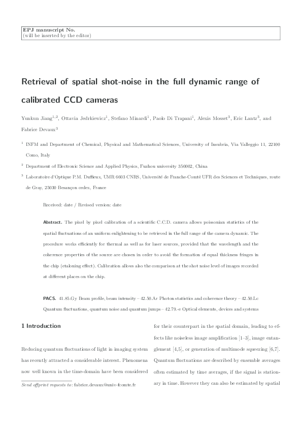 (PDF) Retrieval of spatial shot-noise in the full dynamic range of ...