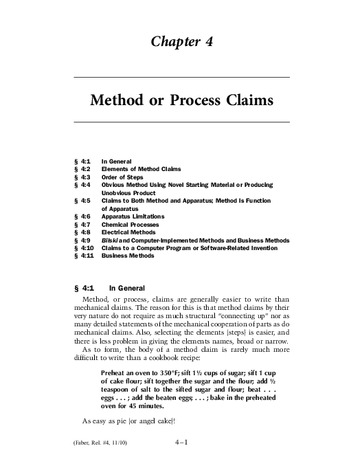 (PDF) Method or Process Claims § 4:1 In General § 4:2 Elements of ...