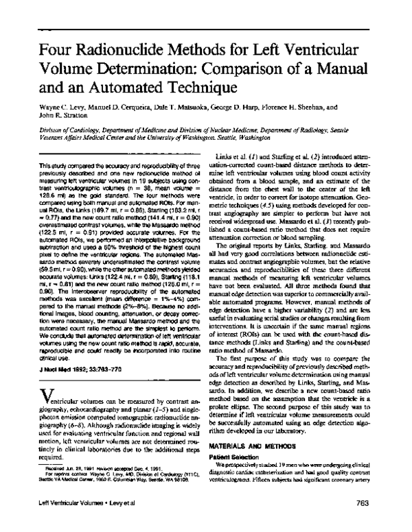 (PDF) Four radionuclide methods for left ventricular volume ...