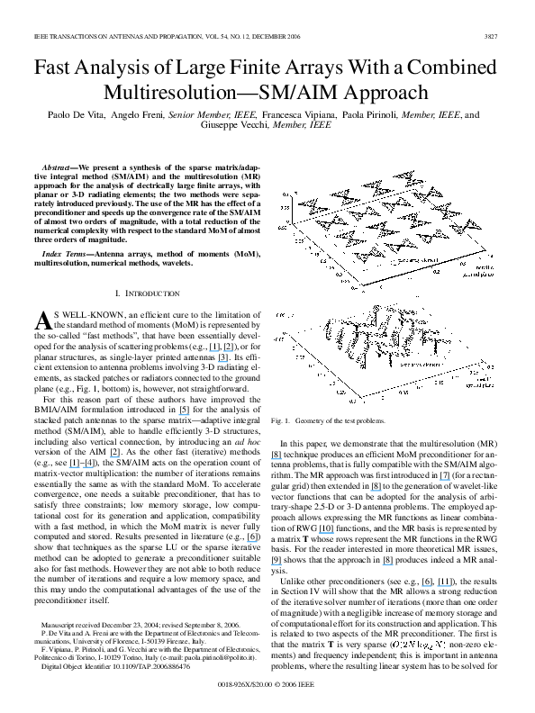 (PDF) Fast Analysis of Large Finite Arrays With a Combined ...