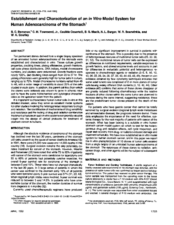 (PDF) Establishment and characterization of an in vitro model system ...