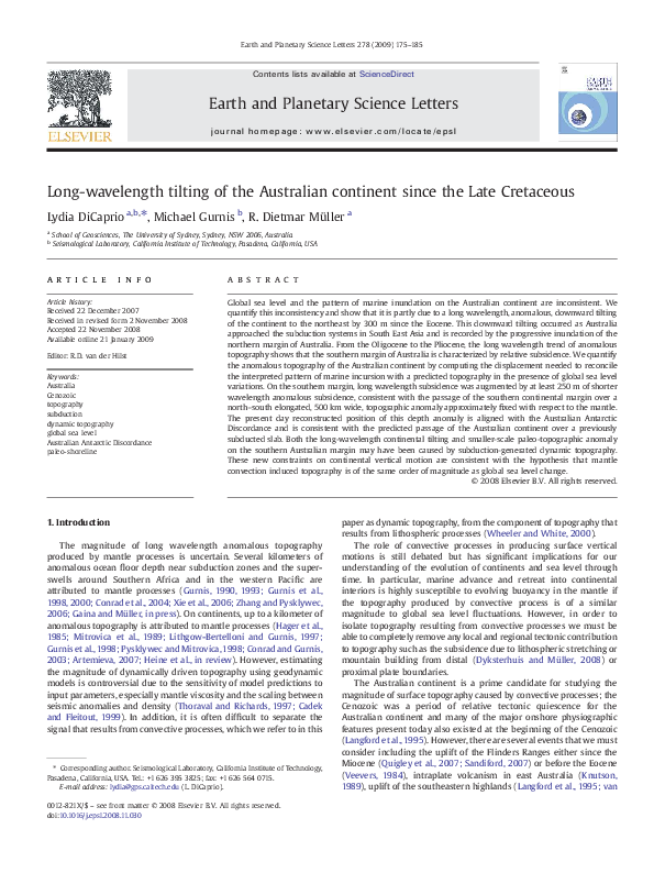 (PDF) Earth and Science Letters Peter Huybers Academia.edu
