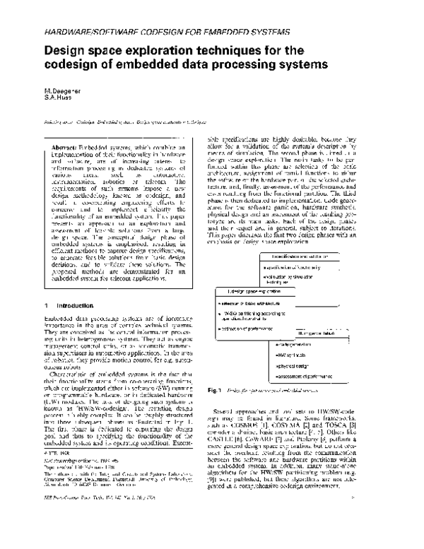 (PDF) Design space exploration techniques for the codesign of embedded ...