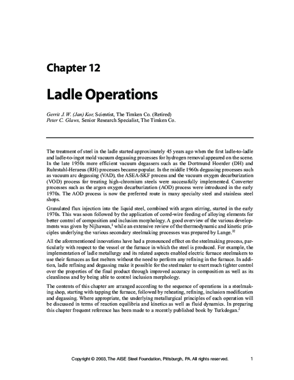 (PDF) Ladle Operations