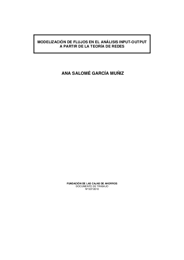 (PDF) Modelización de flujos en el análisis input-output