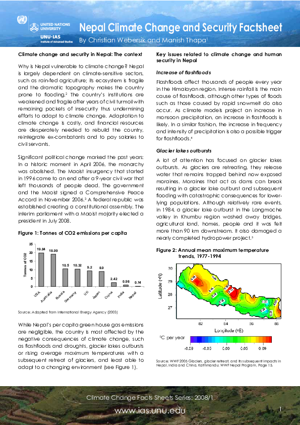 (PDF) Nepal Climate Change and Security Factsheet