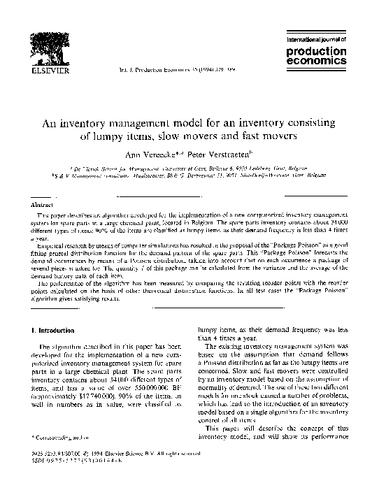 (PDF) An inventory management model for an inventory consisting of ...