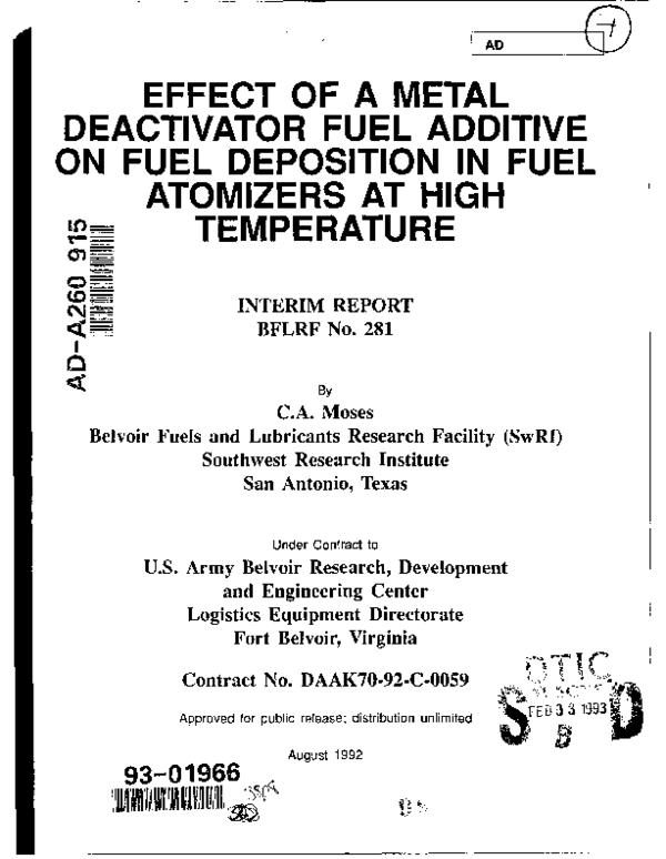 (PDF) EFFECT OF A METAL DEACTIVATOR FUEL ADDITIVE ON FUEL DEPOSITION IN FUEL ATOMIZERS AT HIGH