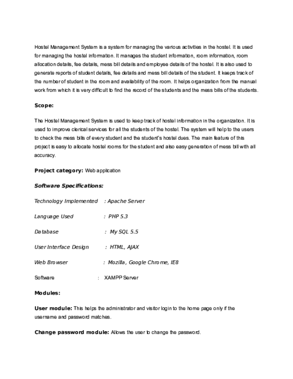 Research paper on hostel management system picture