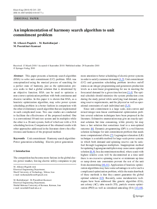 (PDF) An implementation of harmony search algorithm to unit commitment ...