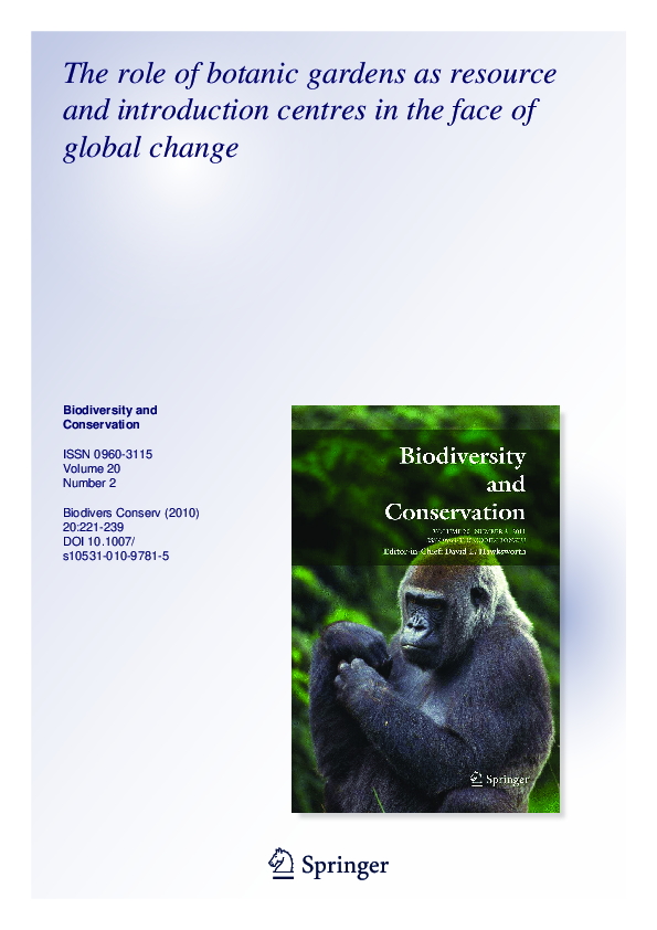 (PDF) The role of botanic gardens as resource and introduction centres ...