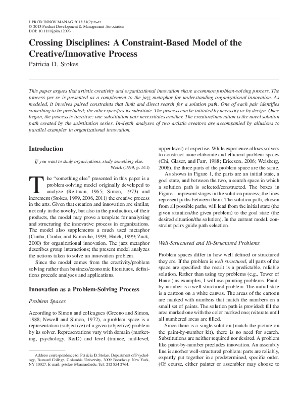  pdf crossing disciplines a constraint based model of the creative