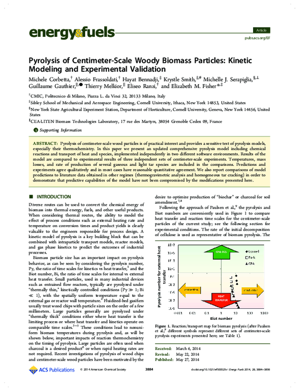 (PDF) Pyrolysis of Centimeter-Scale Woody Biomass Particles: Kinetic ...