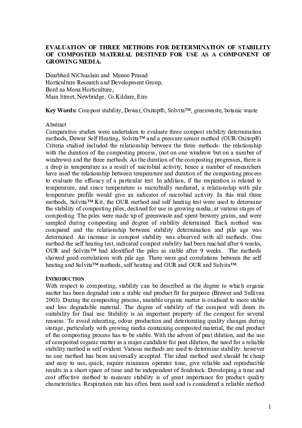 (DOC) EVALUATION OF THREE METHODS FOR DETERMINATION OF STABILITY OF ...