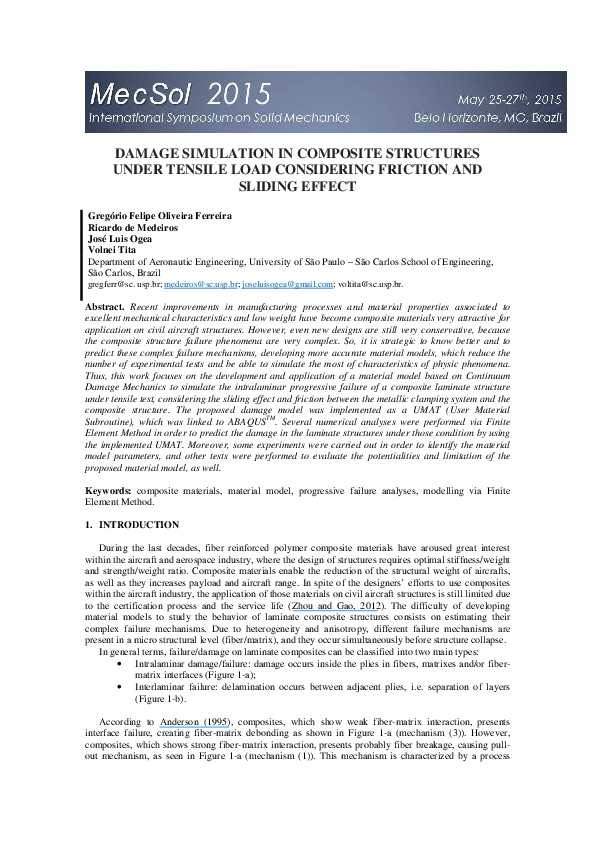 (PDF) Damage simulation in composite structures under tensile load ...