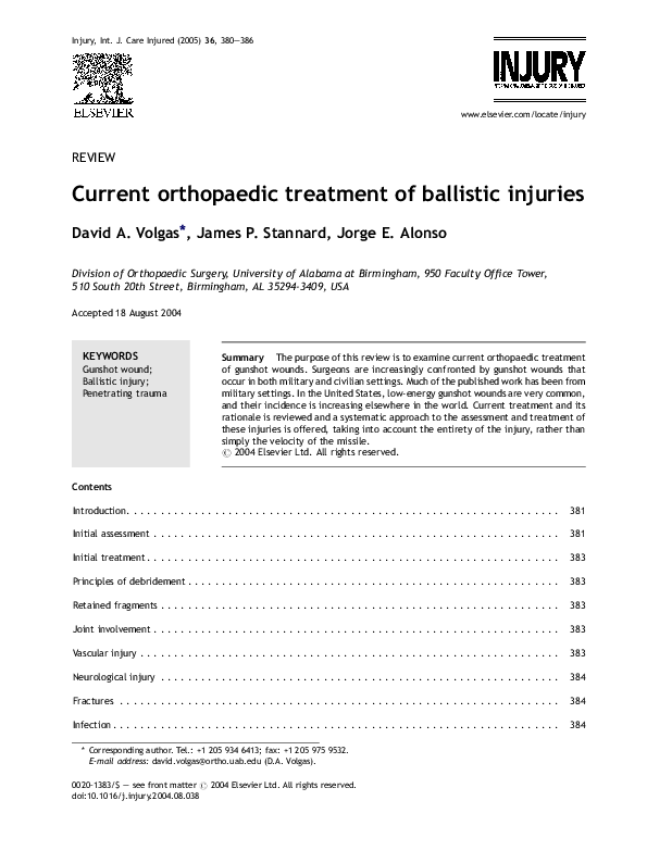 Ballistic trauma image
