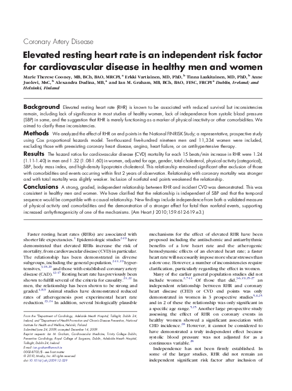 (PDF) Elevated resting heart rate is an independent risk factor for ...
