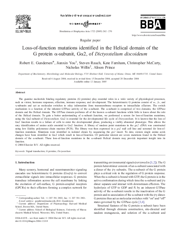 (PDF) Loss-of-function mutations identified in the Helical domain of ...