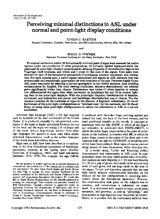 (PDF) Perceiving minimal distinctions in ASL under normal and point ...