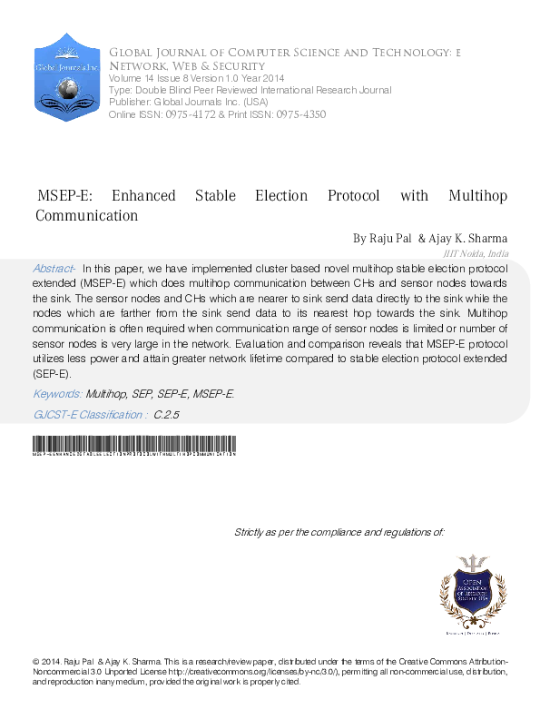 (PDF) MSEP-E: Enhanced Stable Election Protocol with Multihop ...