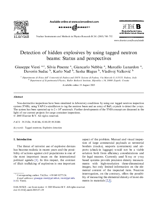 (PDF) SM/EN11 Detection of Explosives and Other Illicit Materials by