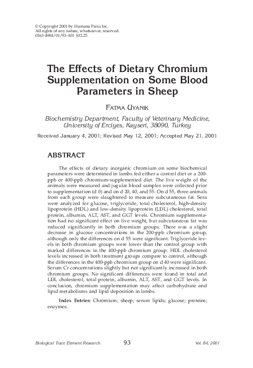 (PDF) Effects of dietary chromium supplementation on performance ...
