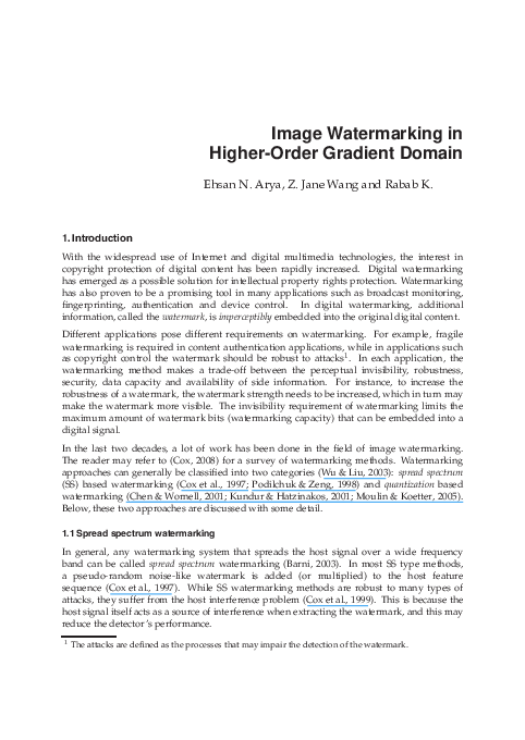 (PDF) Image Watermarking in Higher-Order Gradient Domain