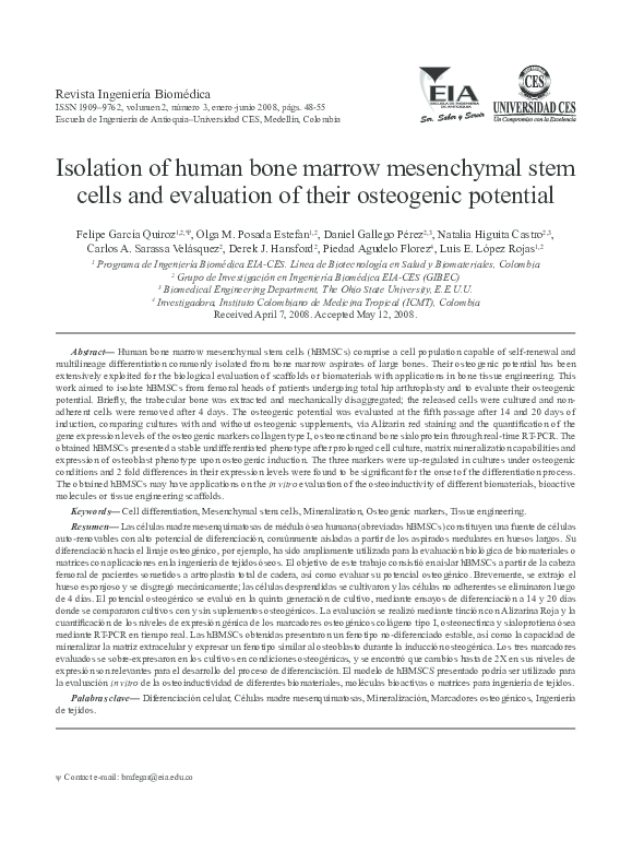 (PDF) Isolation of human bone marrow mesenchymal stem cells and ...