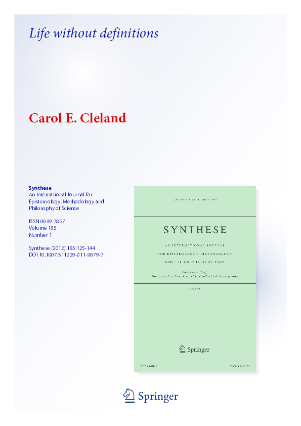 (PDF) Life without definitions